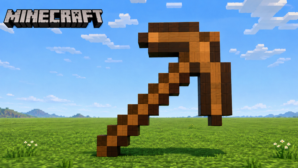 How to make a Wooden Pickaxe in Minecraft