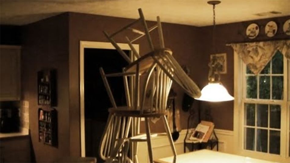 Poltergeist Caught On Video Stacking Chairs