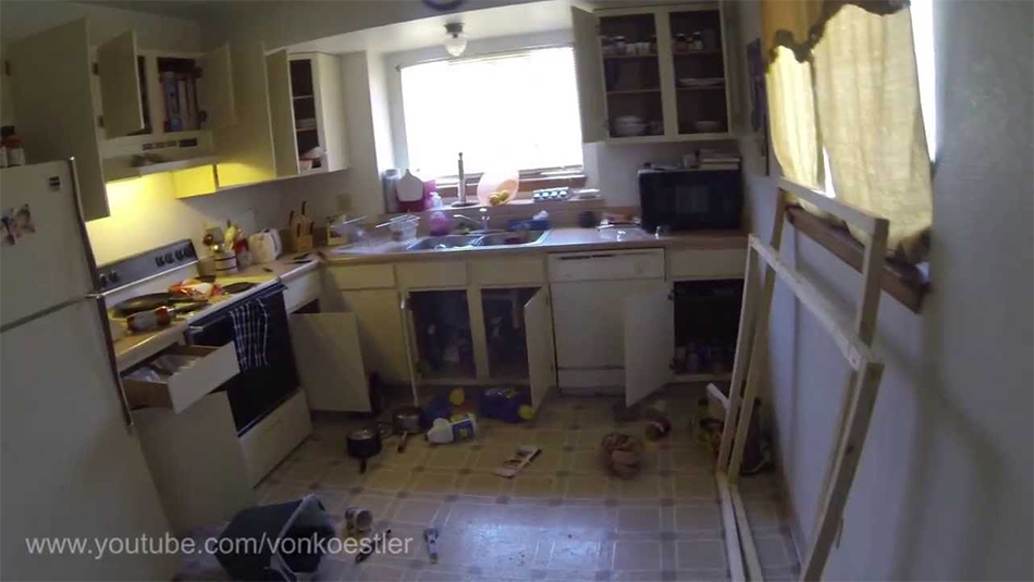 Poltergeist Caught on Tape Destroying Kitchen